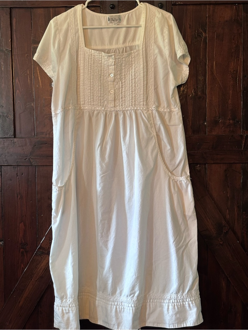 Soft Cotton White Nightgown Dress - Classic Comfort